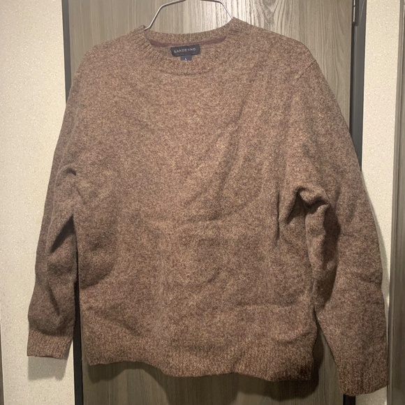 24. Lands End Brown Crewneck Sweater Size Large - Picture 2 of 10
